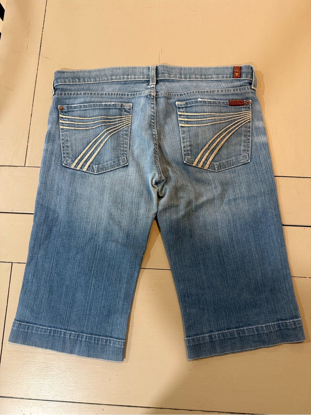 7 For All Mankind Light Blue Denim Women's Jean Shorts